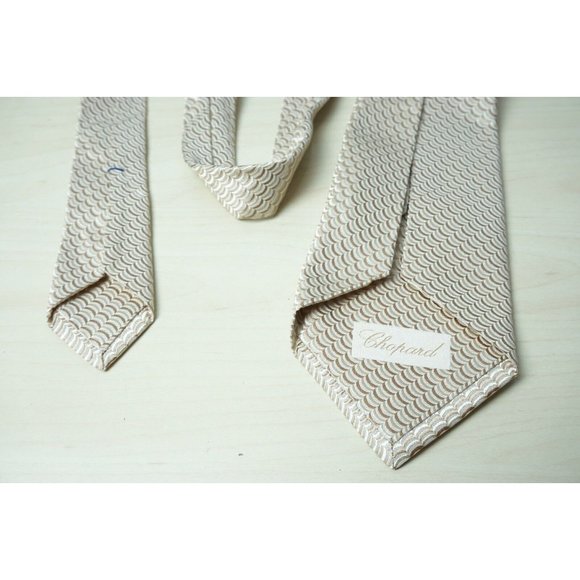 Chopard Gold Copper Fish Scale 100% Silk Tie MAde in France - Picture 5 of 8